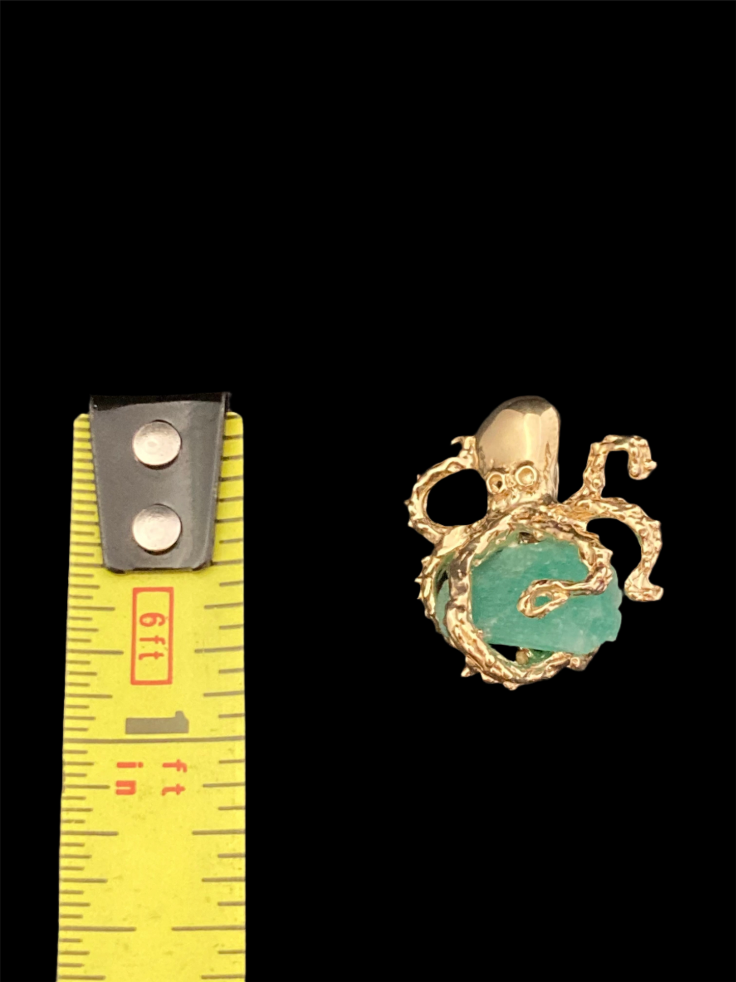 14K Gold Octopus with Emerald