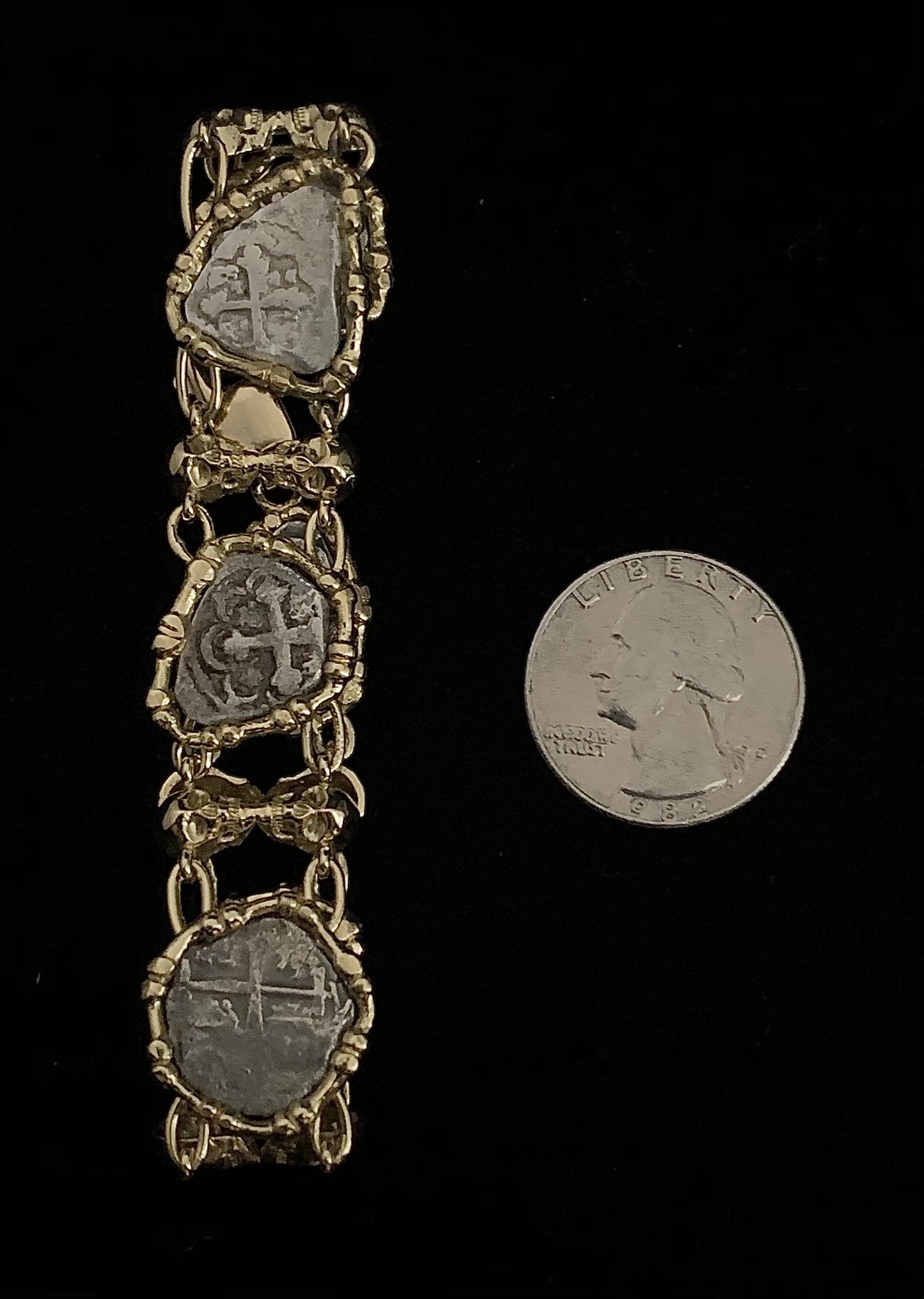 Mixed New World Coin Bracelet with Skulls