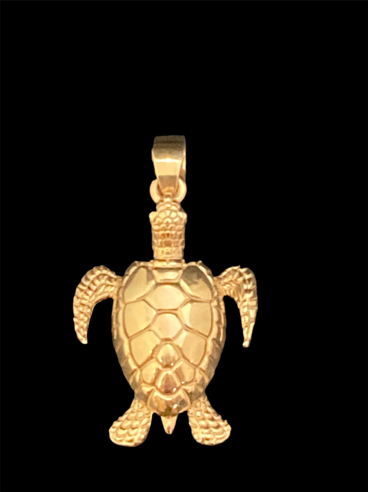 14K Gold Turtle Pendant
