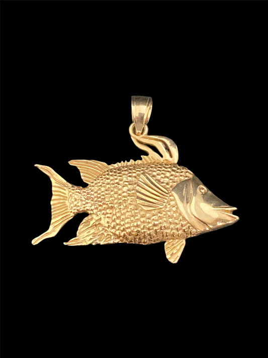 14K Gold Hogfish Pendant