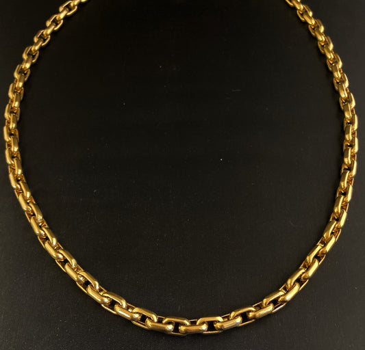 14K Gold Elongated Rectangle Link Chain 7mm
