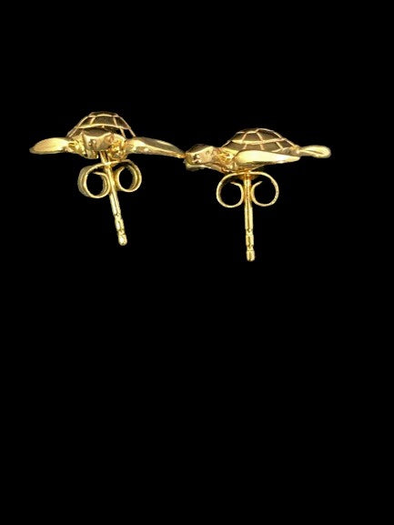 Gold Turtle Stud Earrings