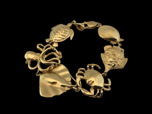 14K Gold Sea life bracelet